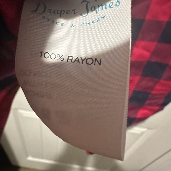 Draper James Buffalo Check Tie Sleeve Dress Size 0 Spring Casual Date Night‎ - Picture 12 of 13